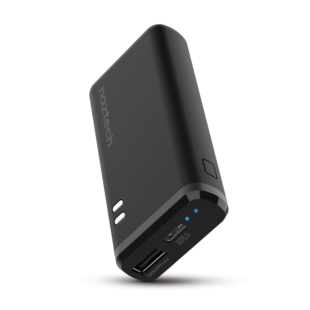 Naztech 4000mAh USB-C Power Bank | Dual-Port Portable Charger | Compact USB-C External Battery for Travel & Everyday Use