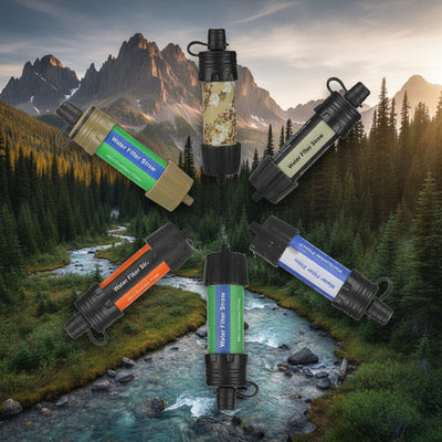 Portable Water Filter Straw — Survival Emergency Filtration for Hiking & Camping