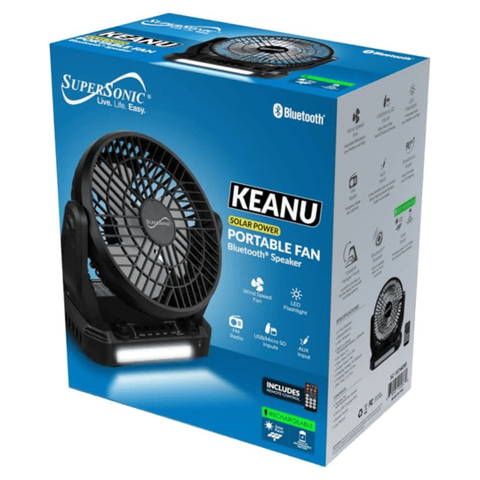 Solar Powered Bluetooth Speaker | Portable Fan & LED Flashlight | All-in-One Outdoor Entertainment & Lighting
