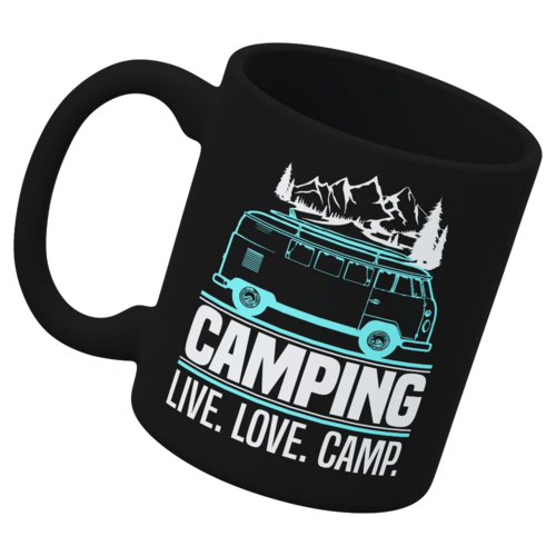 Camping Live Love Camp Mug | 11oz UV-Printed Ceramic Cup | Outdoor Adventure Coffee Mug