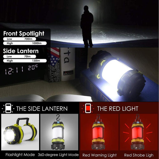 Rechargeable Camping Lantern & Searchlight – Portable LED with Power Bank