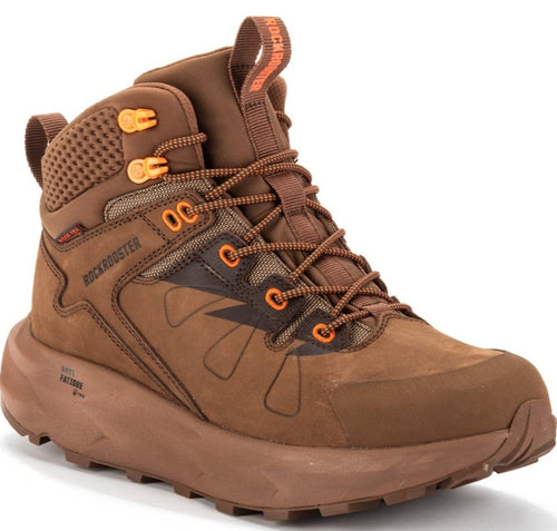 ROCKROOSTER Farmington Brown 6-Inch Waterproof Hiking Boots | VIBRAM® Sole Durable Outdoor Footwear | Comfortable Trail & Adventure Boots