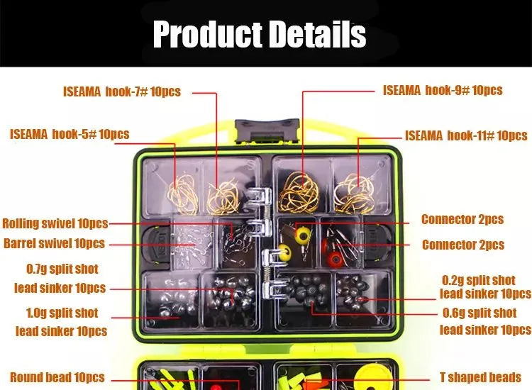 184pcs Fishing Accessories Set | Outdoor | Durable | Organized | Complete