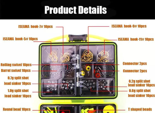 184pcs Fishing Accessories Set | Outdoor | Durable | Organized | Complete