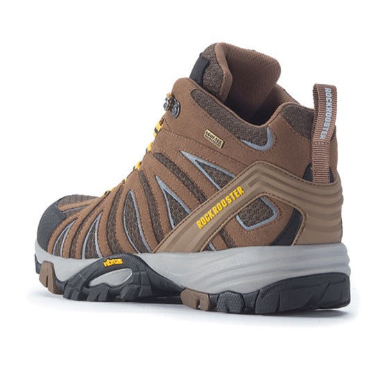 ROCKROOSTER Bedrock Brown 6-Inch Waterproof Hiking Boots | VIBRAM® Sole Durable Outdoor Footwear | Comfortable Trail & Adventure Boots