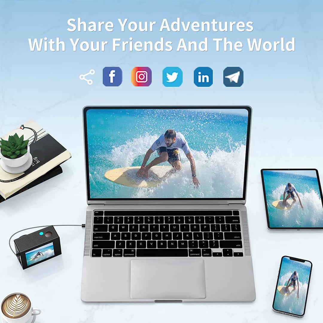 4K Action Pro Sports Camera | Ultra HD Waterproof 30m Shockproof Cam | WiFi-Enabled Outdoor Adventure Camera