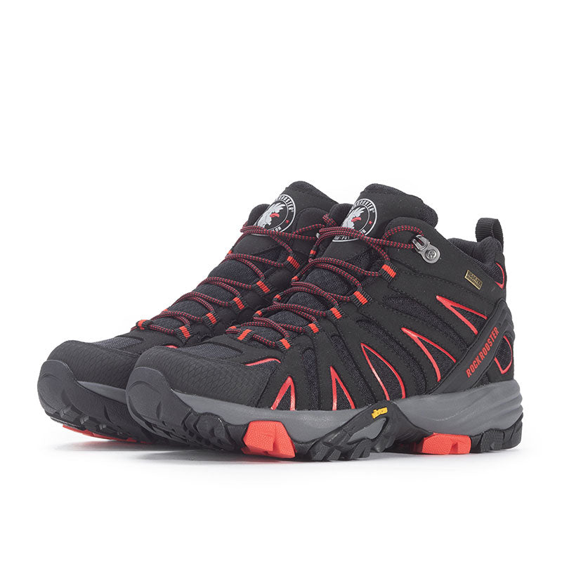 ROCKROOSTER Bedrock Black 6-Inch Waterproof Hiking Boots | VIBRAM® Sole Durable Outdoor Footwear | Comfortable Trail & Adventure Boots