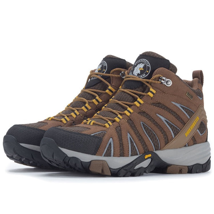 ROCKROOSTER Bedrock Brown 6-Inch Waterproof Hiking Boots | VIBRAM® Sole Durable Outdoor Footwear | Comfortable Trail & Adventure Boots