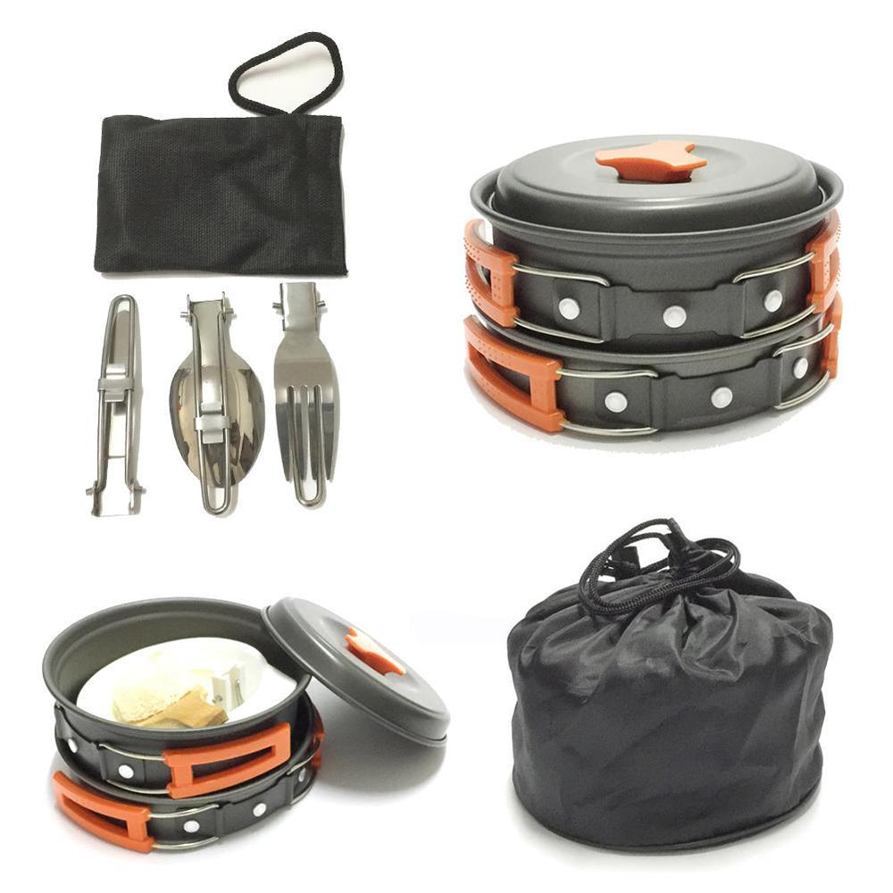 Camping Cookware Pot Set – Lightweight Outdoor Hiking & Camping Kitchen Kit