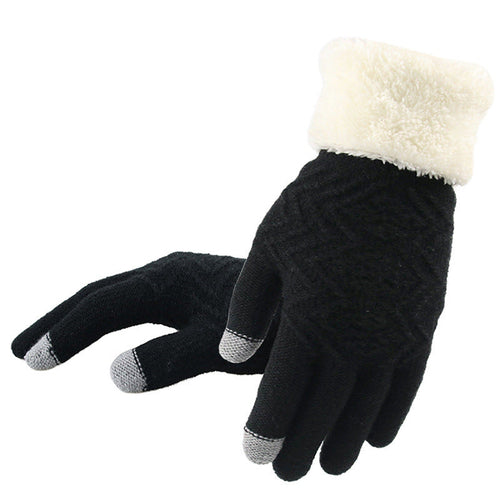Women’s Jacquard Knit Gloves – Warm Winter Stretch Fit