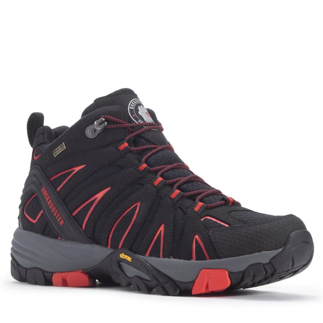 ROCKROOSTER Bedrock Black 6-Inch Waterproof Hiking Boots | VIBRAM® Sole Durable Outdoor Footwear | Comfortable Trail & Adventure Boots