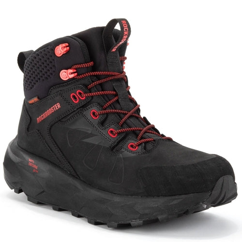 ROCKROOSTER Farmington Black 6-Inch Waterproof Hiking Boots | VIBRAM® Sole Durable Outdoor Footwear | Comfortable Trail & Adventure Boots