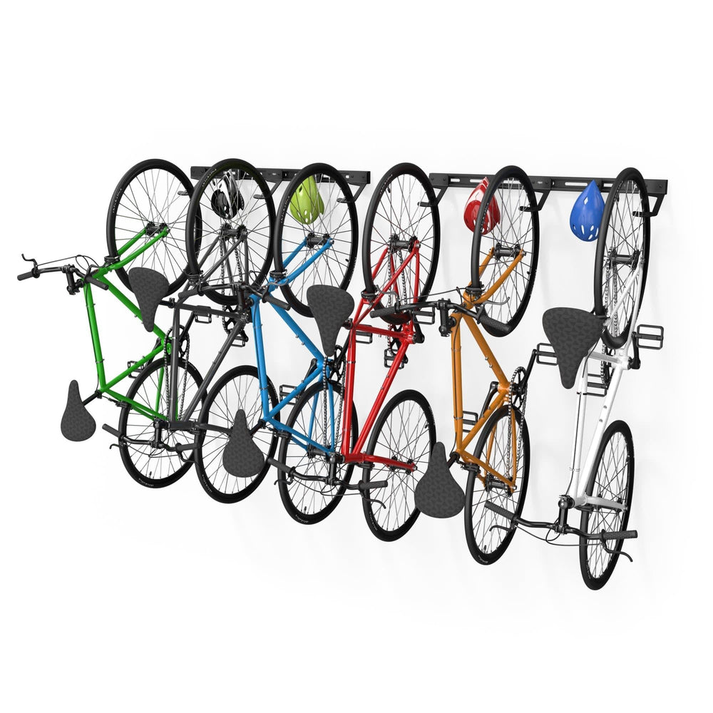 Koova 6-Bike Wall Mounted Rack | Heavy-Duty Steel Bicycle Storage | Space-Saving Made in USA Bike Holder