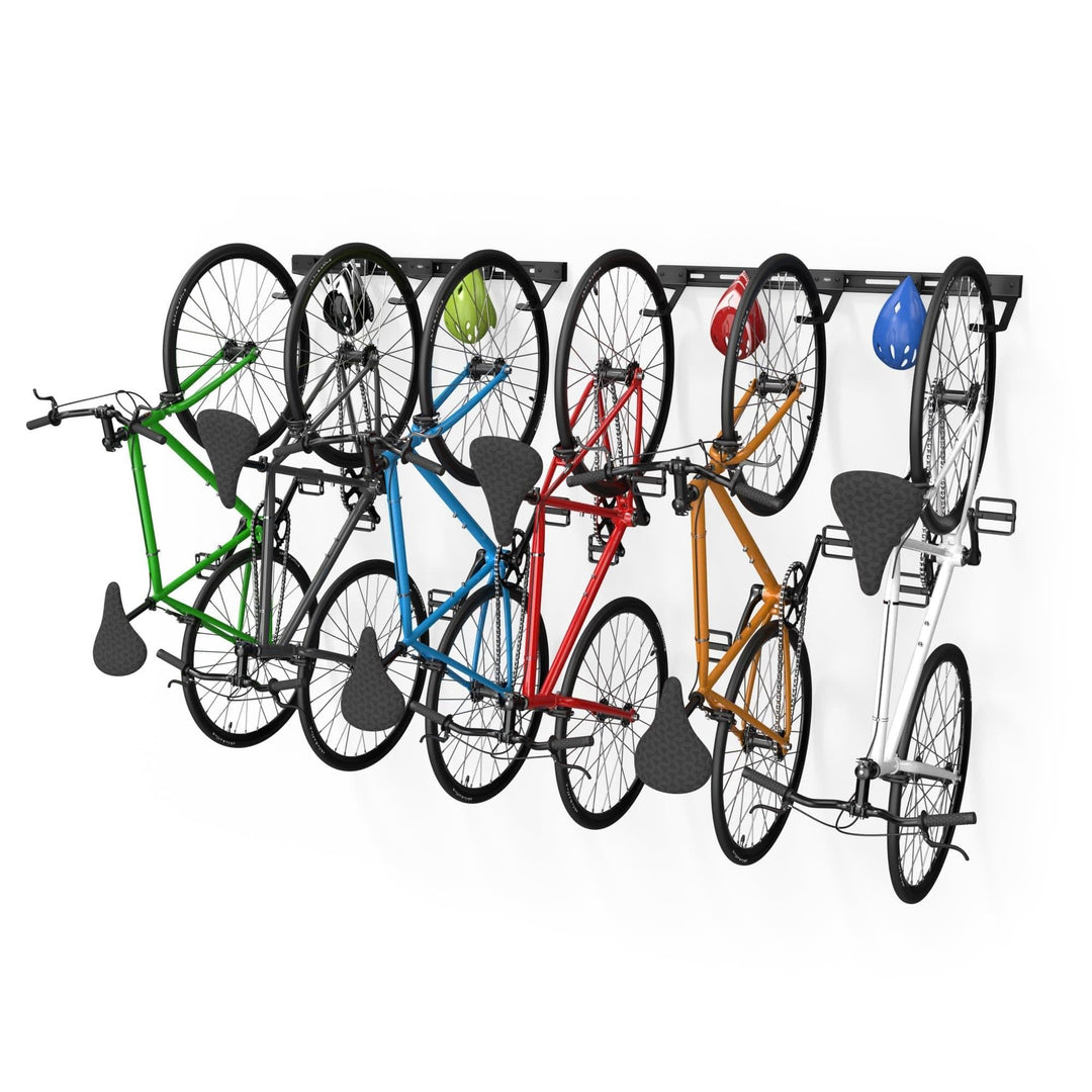 Koova 6-Bike Wall Mounted Rack | Heavy-Duty Steel Bicycle Storage | Space-Saving Made in USA Bike Holder