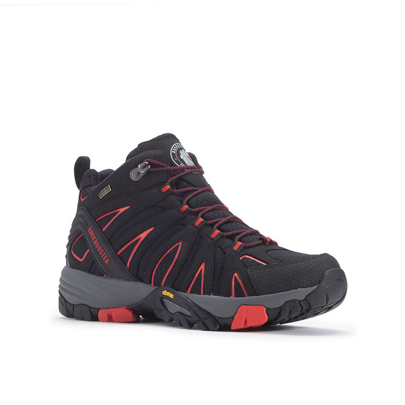 ROCKROOSTER Bedrock Black 6-Inch Waterproof Hiking Boots | VIBRAM® Sole Durable Outdoor Footwear | Comfortable Trail & Adventure Boots
