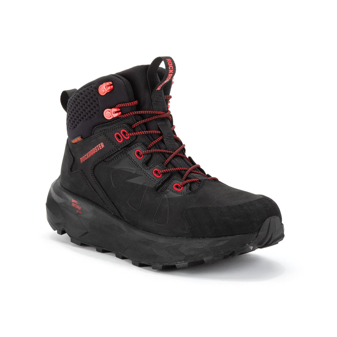 ROCKROOSTER Farmington Black 6-Inch Waterproof Hiking Boots | VIBRAM® Sole Durable Outdoor Footwear | Comfortable Trail & Adventure Boots