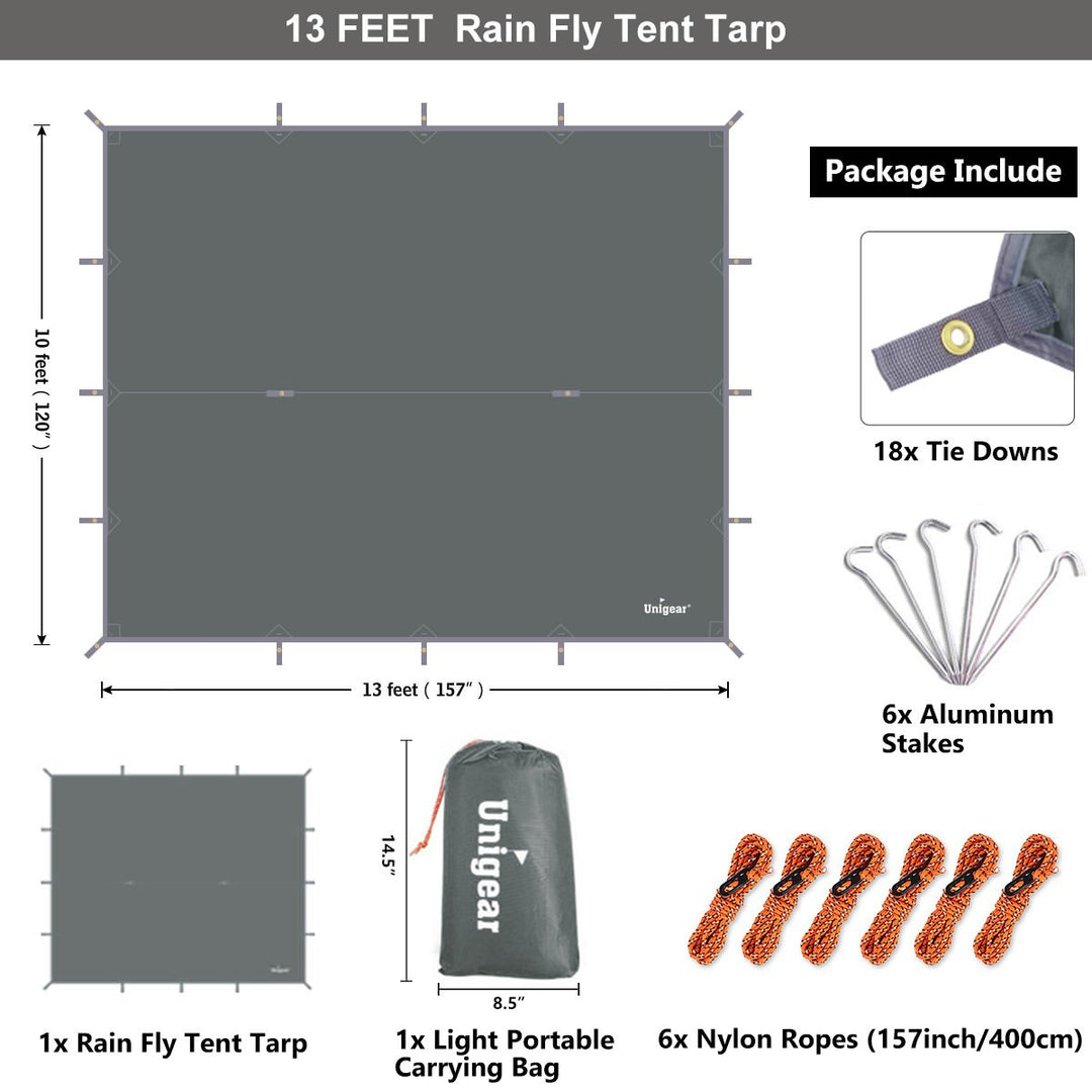 Rainproof Camping Tarp Shelter | Waterproof Outdoor Canopy | Lightweight Portable Rain & Sun Protection for Camping