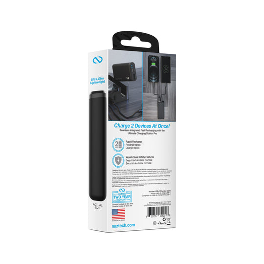 Naztech 4000mAh USB-C Power Bank | Dual-Port Portable Charger | Compact USB-C External Battery for Travel & Everyday Use