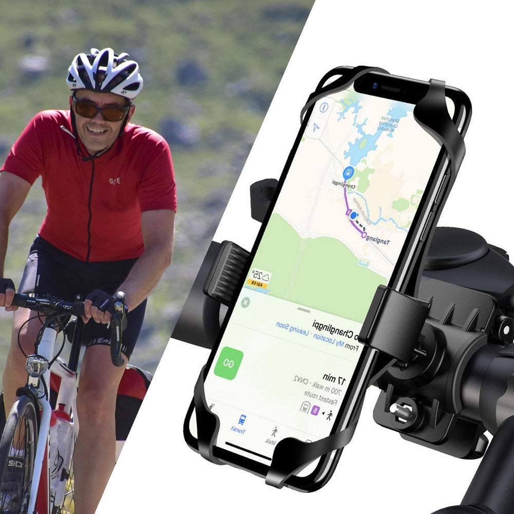 Universal Bike Phone Mount | 360° Rotating Handlebar Holder | Secure Adjustable Smartphone Bicycle Accessory