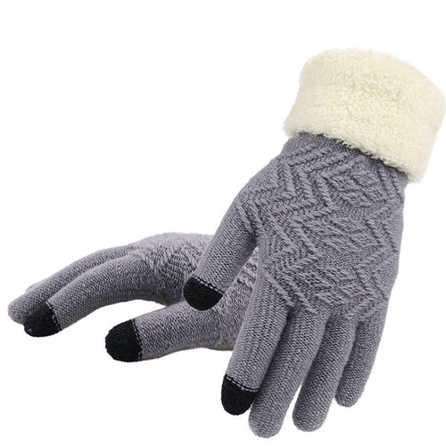 Women’s Jacquard Knit Gloves – Warm Winter Stretch Fit