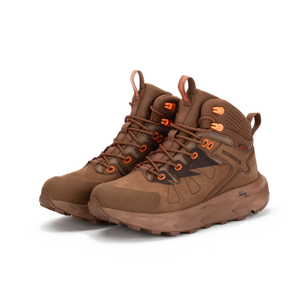 ROCKROOSTER Farmington Brown 6-Inch Waterproof Hiking Boots | VIBRAM® Sole Durable Outdoor Footwear | Comfortable Trail & Adventure Boots