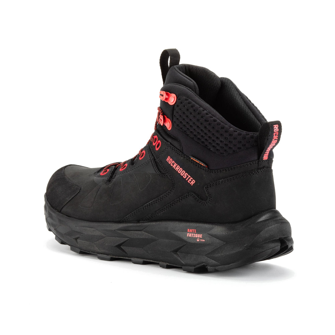 ROCKROOSTER Farmington Black 6-Inch Waterproof Hiking Boots | VIBRAM® Sole Durable Outdoor Footwear | Comfortable Trail & Adventure Boots