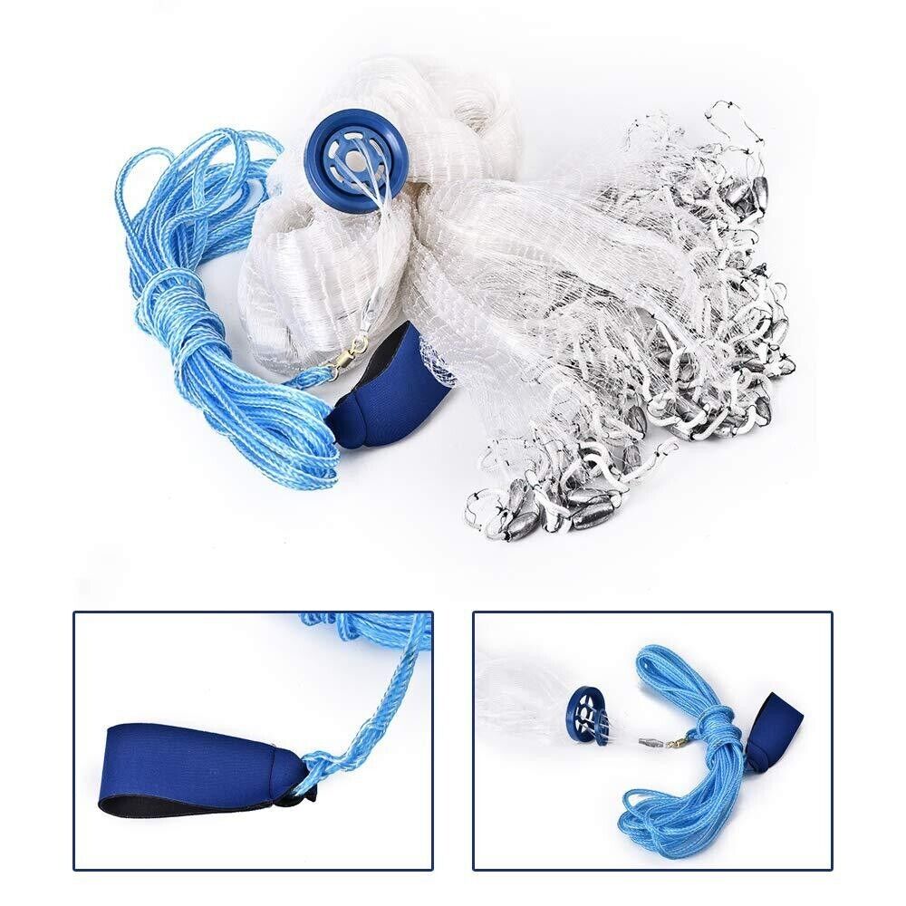 Easy Throw Hand Cast Fishing Net | Durable Nylon Mesh | Easy Bait Catching Net for Fishing