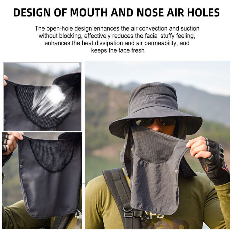 Wide Brim Sun Hat | UV Protection Bucket Cap | Hiking Camping Fishing