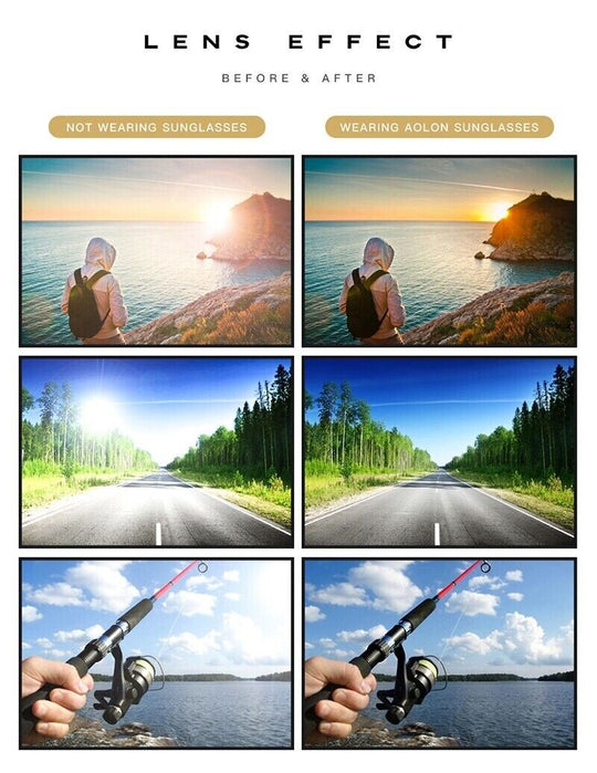 Men’s Polarized Pilot Sunglasses | UV400 Outdoor Driving Shades | Stylish Protective Eyewear