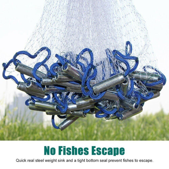 Easy Throw Hand Cast Fishing Net | Durable Nylon Mesh | Easy Bait Catching Net for Fishing