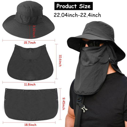 Wide Brim Sun Hat | UV Protection Bucket Cap | Hiking Camping Fishing