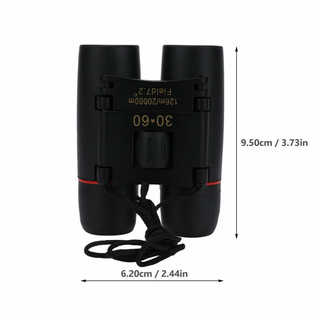 Day & Low Light 30x60 Zoom Compact Binoculars | High-Power Folding Optics | Clear Viewing for Outdoor Adventures