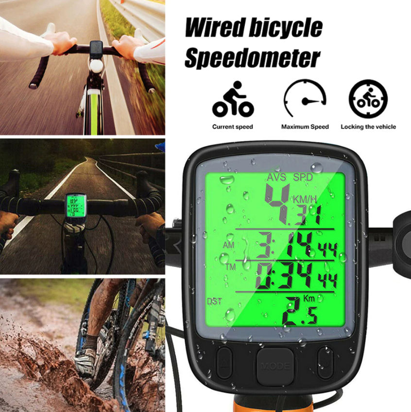 Bike Speedometer Wireless Waterproof | LCD Display Cycling Odometer | Durable Bike Computer for Tracking Speed & Distance