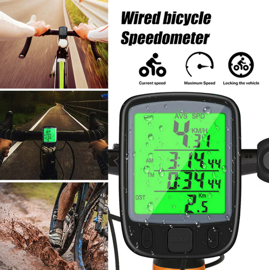 Bike Speedometer Wireless Waterproof | LCD Display Cycling Odometer | Durable Bike Computer for Tracking Speed & Distance