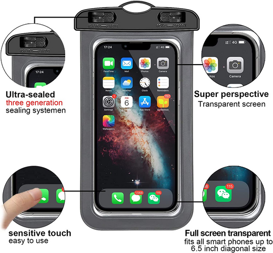 3 Pack Waterproof Floating Phone Pouches | Universal Fit Dry Bags | Protective Cases for Swimming & Boating