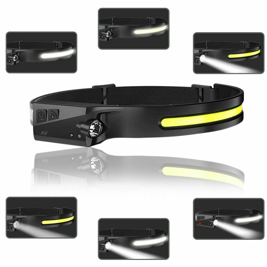 COB Rechargeable LED Headlamp for Hiking, Camping & Mountain Biking – 350 Lumens