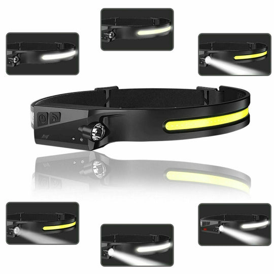 COB Rechargeable LED Headlamp for Hiking, Camping & Mountain Biking – 350 Lumens