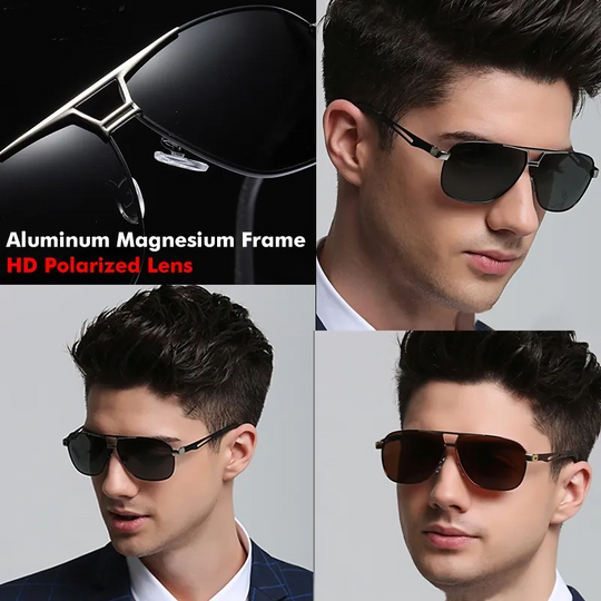 Men’s Polarized Pilot Sunglasses | UV400 Outdoor Driving Shades | Stylish Protective Eyewear