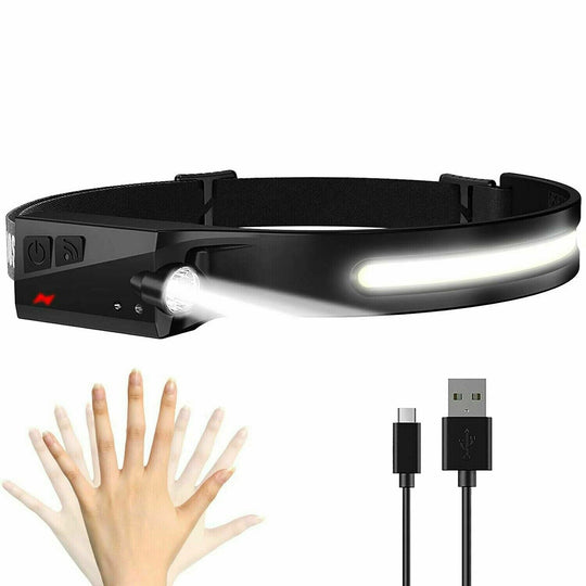 COB Rechargeable LED Headlamp for Hiking, Camping & Mountain Biking – 350 Lumens