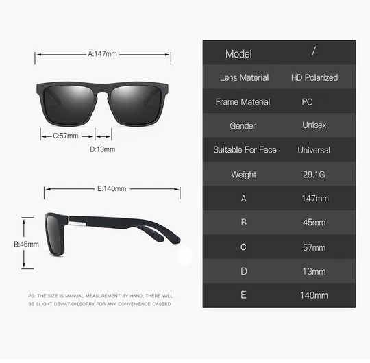 Square Polarized Sunglasses for Men & Women | UV Protection Sport Shades | Stylish Driving Eyewear