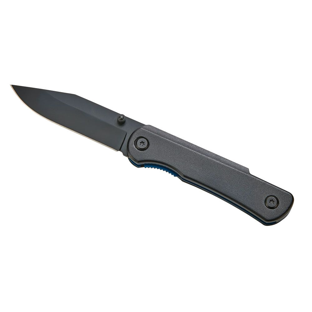 Black Pocket Knife with Blue Accents | Sleek Folding Knife | Everyday Carry Utility Tool