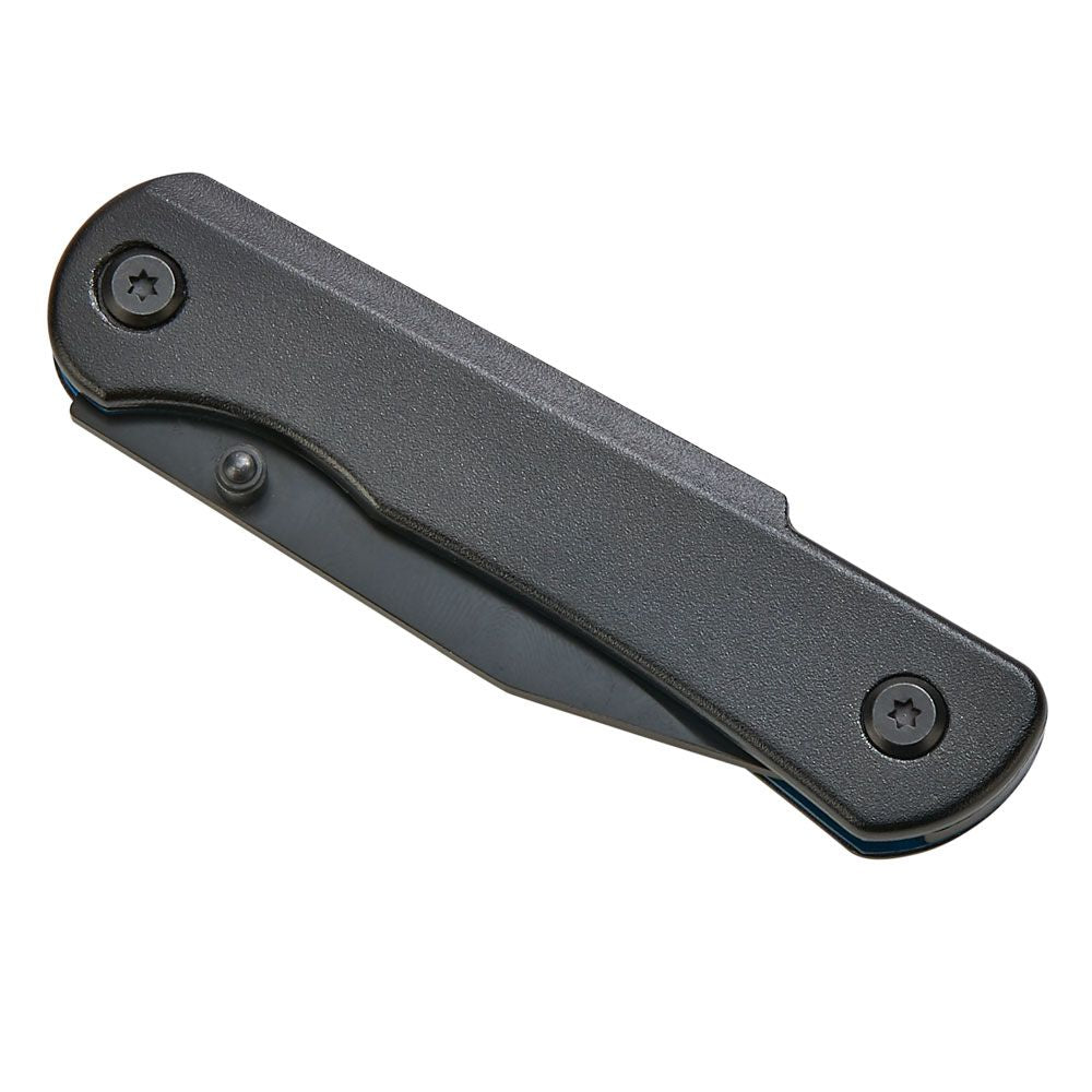 Black Pocket Knife with Blue Accents | Sleek Folding Knife | Everyday Carry Utility Tool