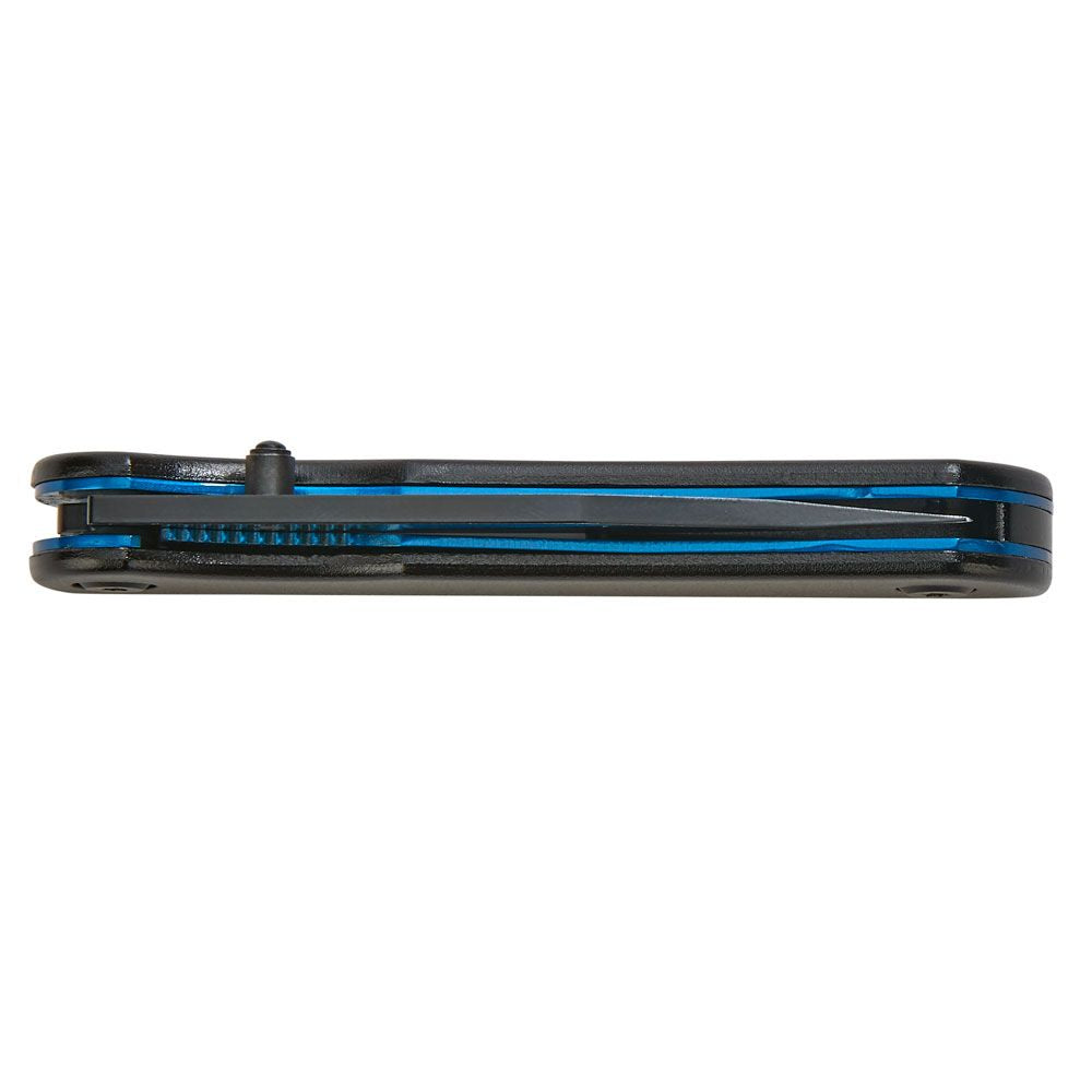 Black Pocket Knife with Blue Accents | Sleek Folding Knife | Everyday Carry Utility Tool