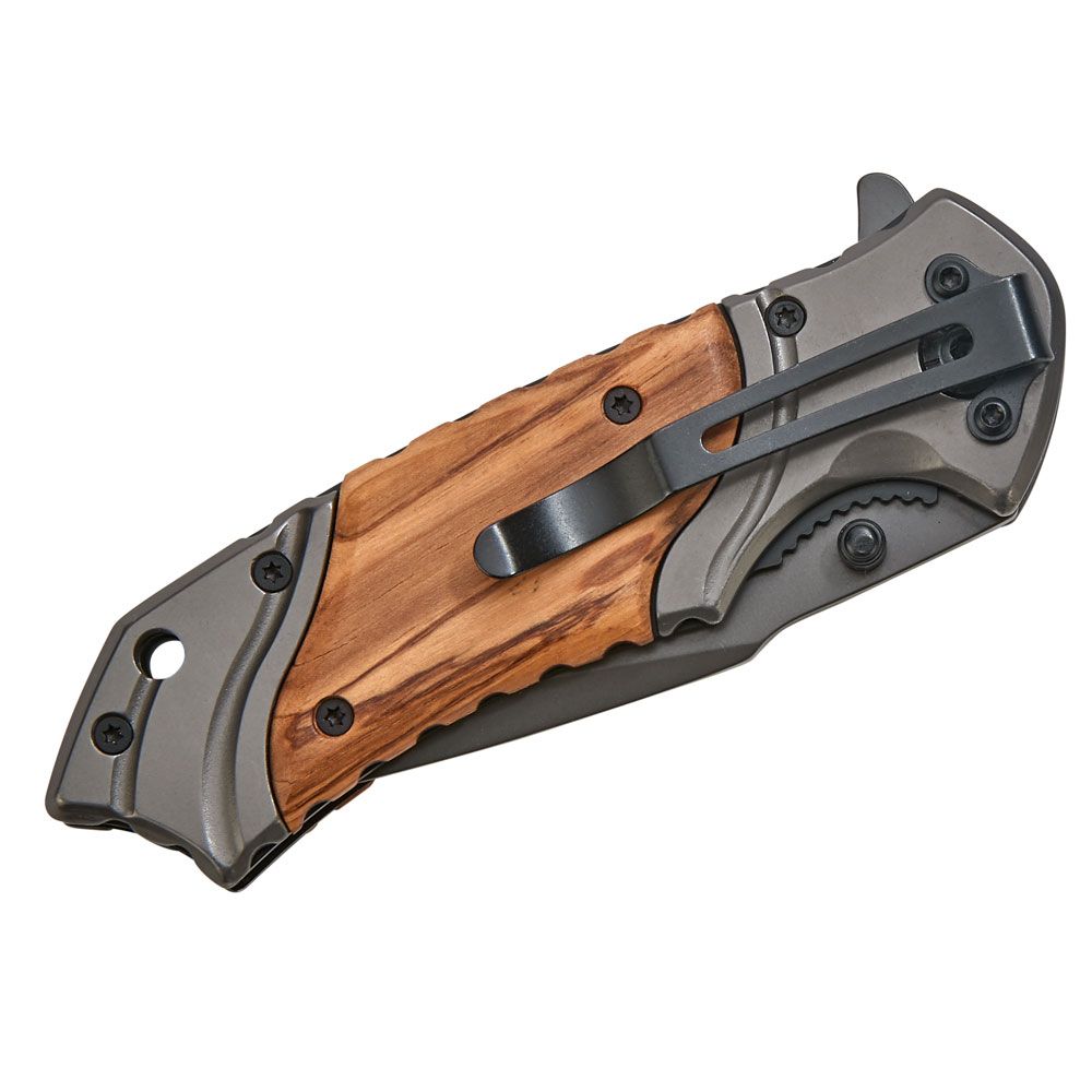 Wood Handle Pocket Knife | Folding Outdoor Blade | Camping and Hiking Gear