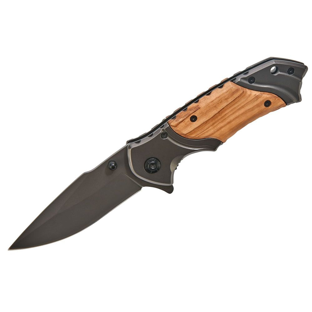 Wood Handle Pocket Knife | Folding Outdoor Blade | Camping and Hiking Gear