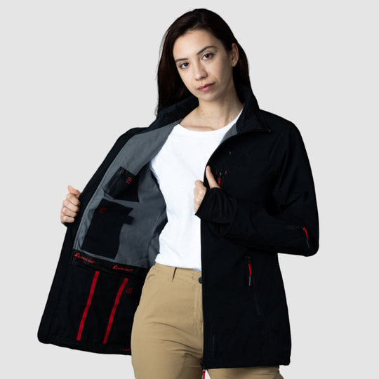 Adventure 2.0 Women’s Black Jacket | Eco-Friendly All-Weather Outerwear | Sustainable Outdoor Adventure Coat