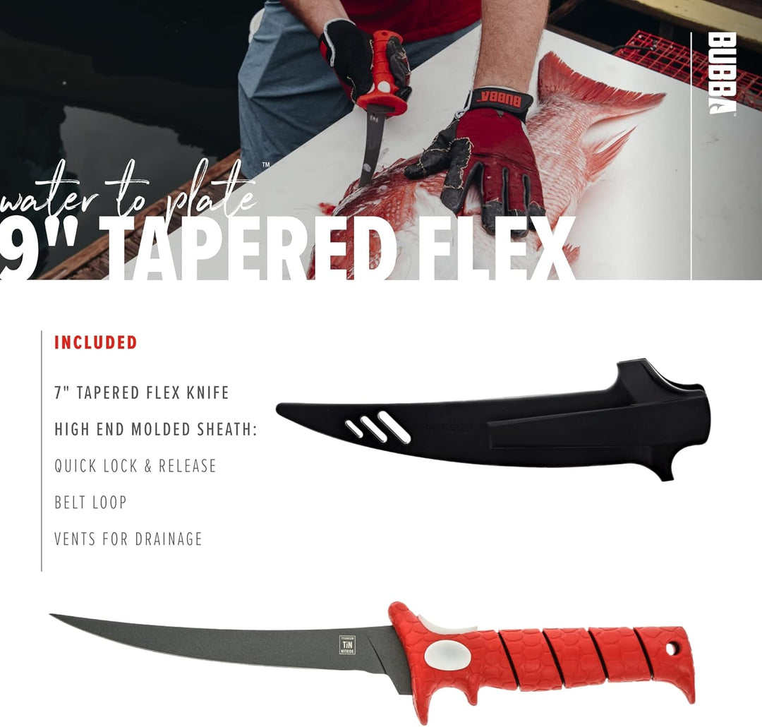 Bubba 9" Tapered Flex Fillet Knife | Precision Fishing Knife | Flexible Blade for Clean, Controlled Cuts