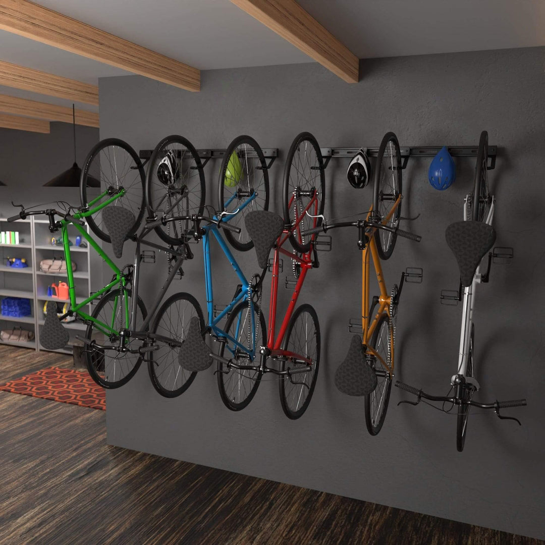 Koova 6-Bike Wall Mounted Rack | Heavy-Duty Steel Bicycle Storage | Space-Saving Made in USA Bike Holder