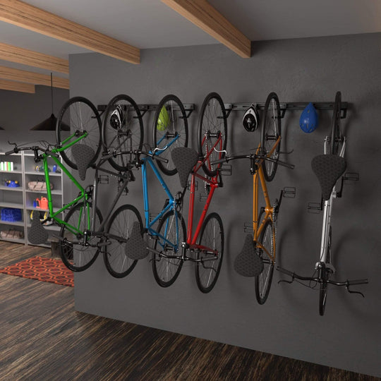 Koova 6-Bike Wall Mounted Rack | Heavy-Duty Steel Bicycle Storage | Space-Saving Made in USA Bike Holder