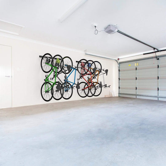 Koova 6-Bike Wall Mounted Rack | Heavy-Duty Steel Bicycle Storage | Space-Saving Made in USA Bike Holder